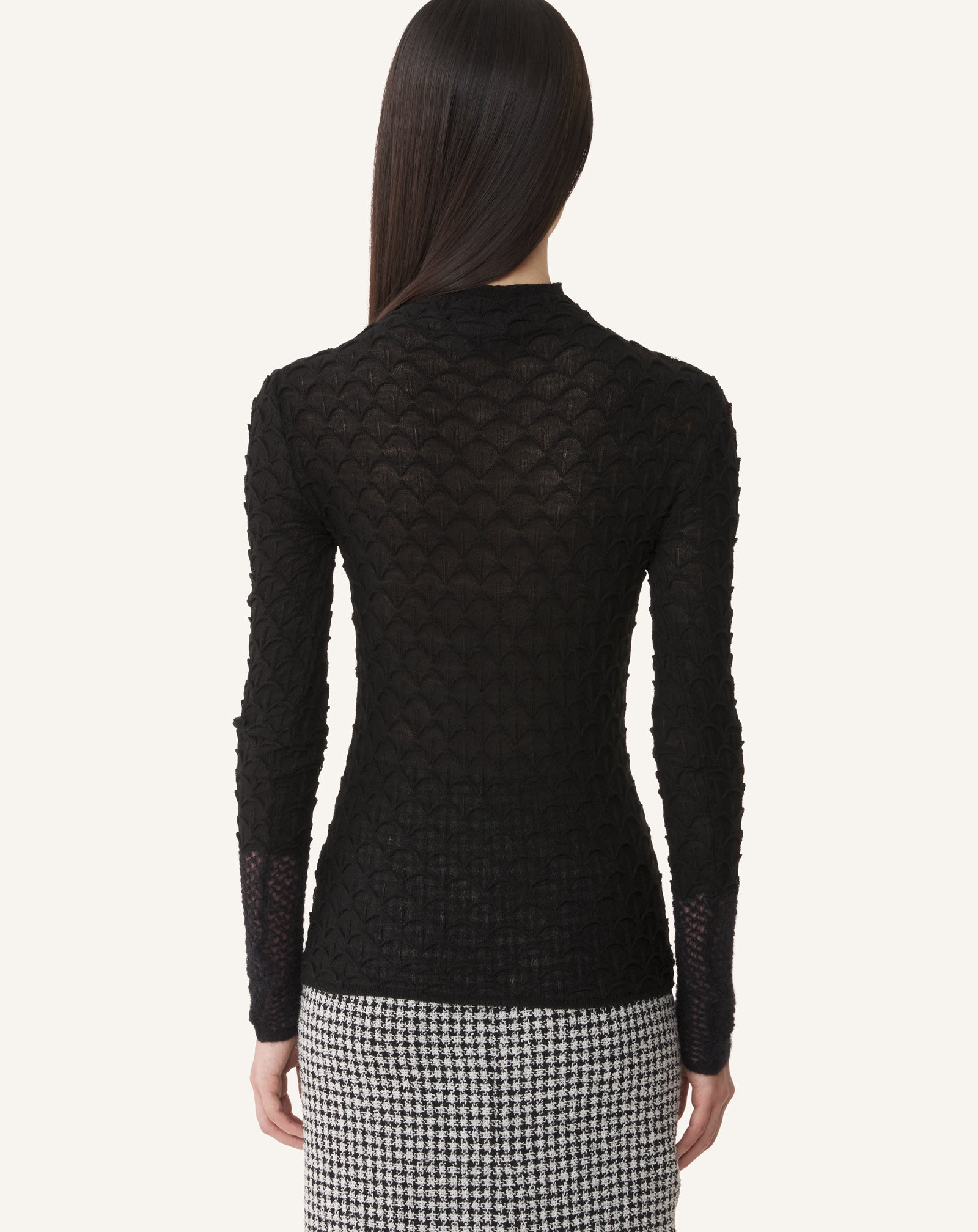 HIGH-NECK TOP IN WOOL AND MOHAIR - Image 4