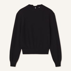 MERINO SWEATER WITH GROSGRAIN DETAIL