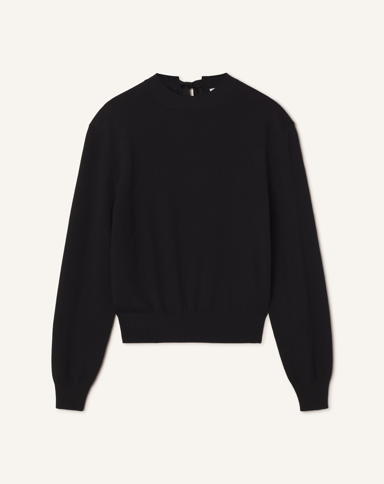 MERINO SWEATER WITH GROSGRAIN DETAIL