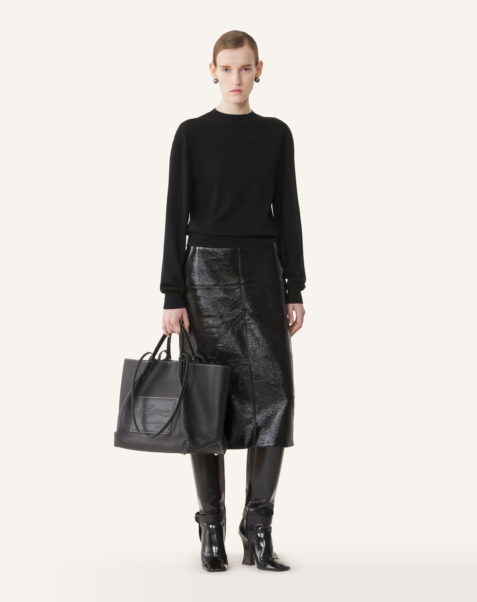 MERINO SWEATER WITH GROSGRAIN DETAIL - Image 2