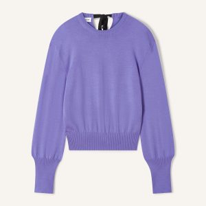 WOOL SWEATER WITH GROS GRAIN DETAIL