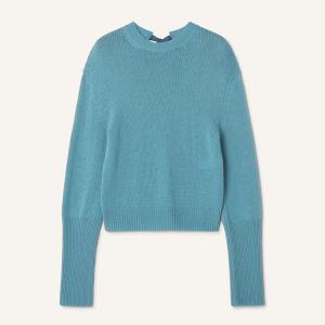 CASHMERE SWEATER WITH GROSGRAIN DETAIL