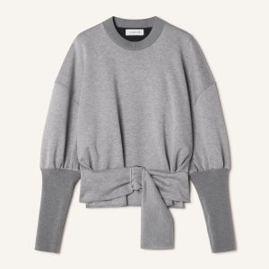 BELTED SWEATSHIRT IN DOUBLE-FACED JERSEY