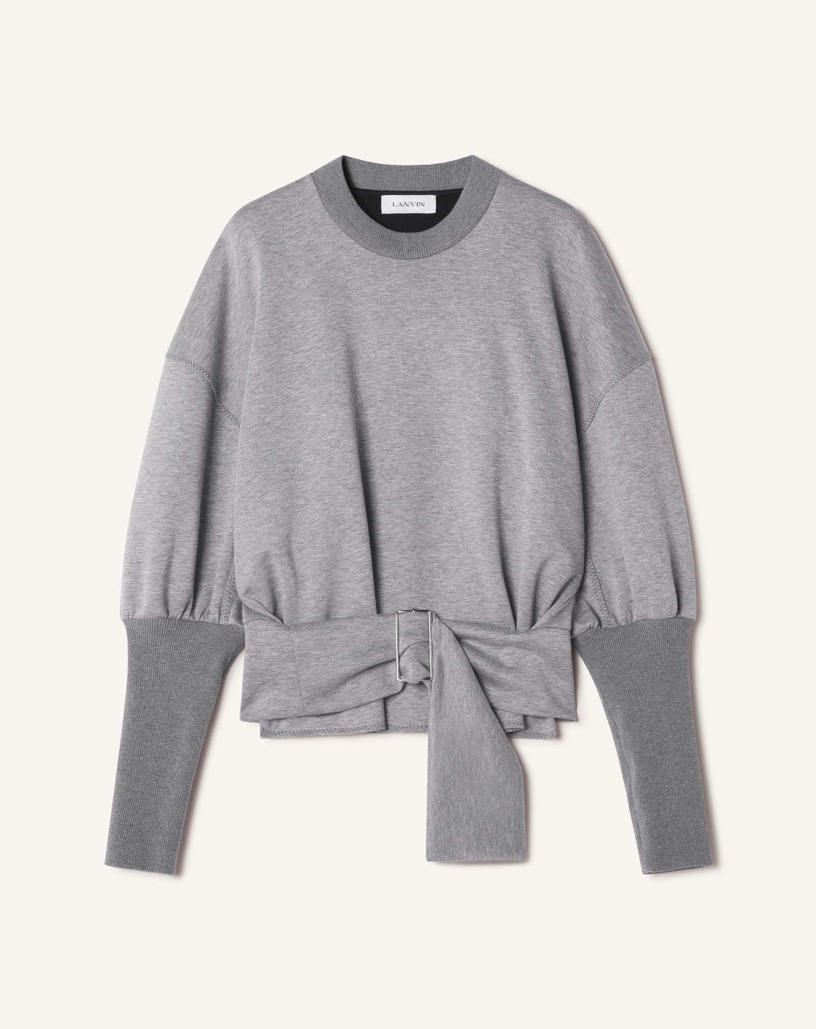 BELTED SWEATSHIRT IN DOUBLE-FACED JERSEY