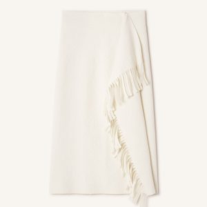 FRINGED SKIRT IN COTTON KNIT