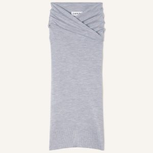 DRAPED MIDI SKIRT IN WOOL