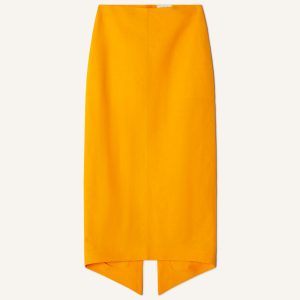 ASYMMETRICAL MIDI SKIRT IN PAPER AND VISCOSE