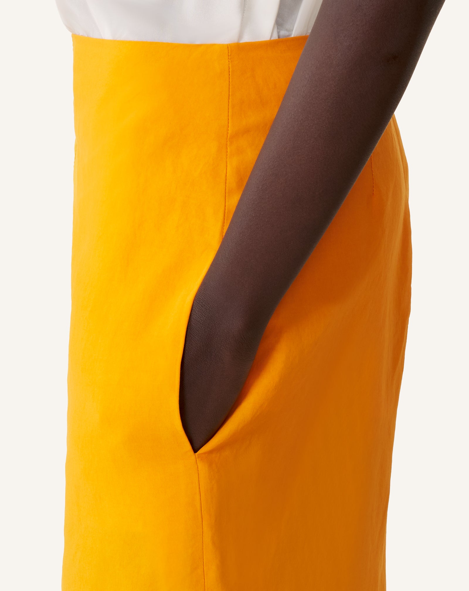 ASYMMETRICAL MIDI SKIRT IN PAPER AND VISCOSE - Image 5