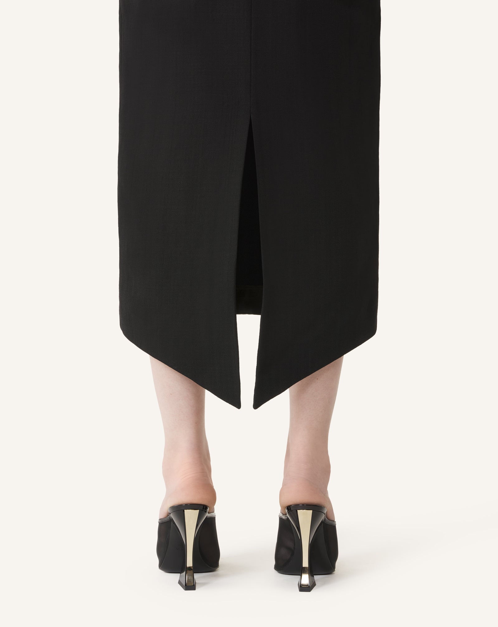 ASYMMETRICAL MIDI SKIRT IN SILK AND VISCOSE - Image 5