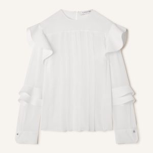 FLOUNCED BLOUSE IN SILK GEORGETTE