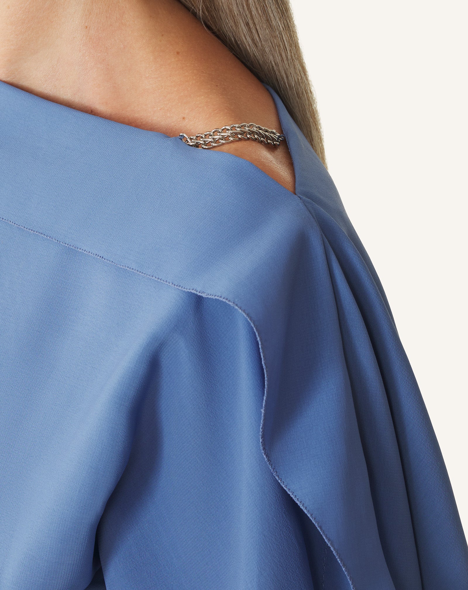 LONG-SLEEVED TOP IN CREPE DE CHINE - Image 6