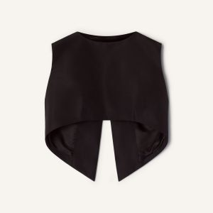 SILK FAILLE CROPPED TOP