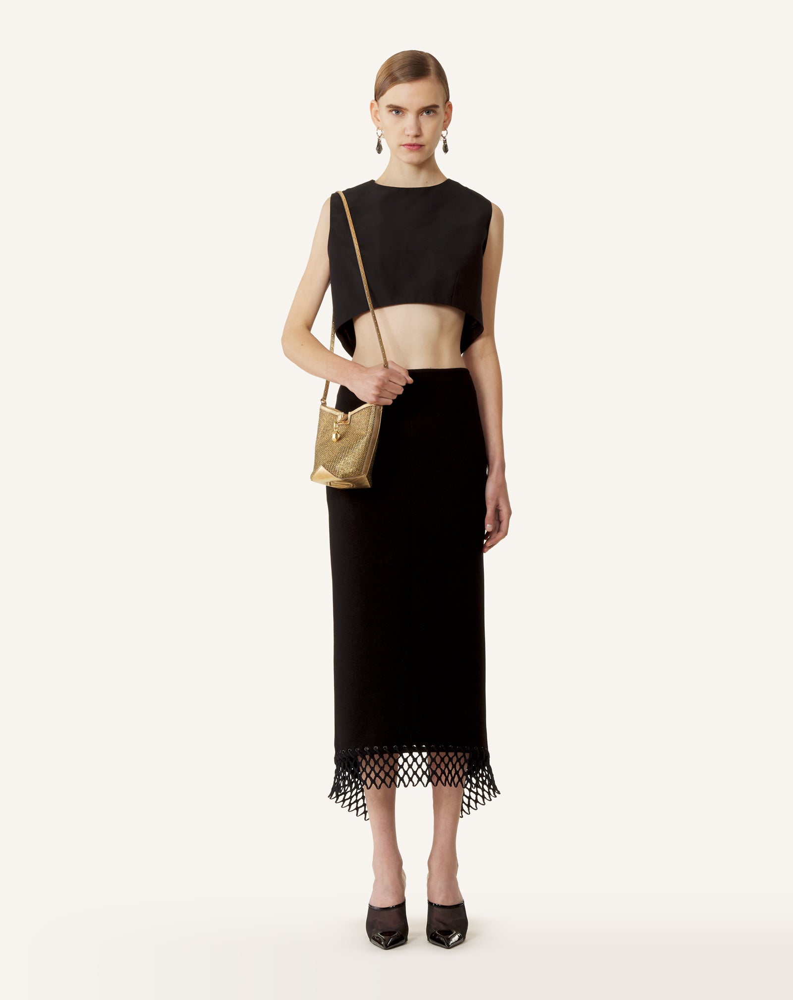 SILK FAILLE CROPPED TOP - Image 3