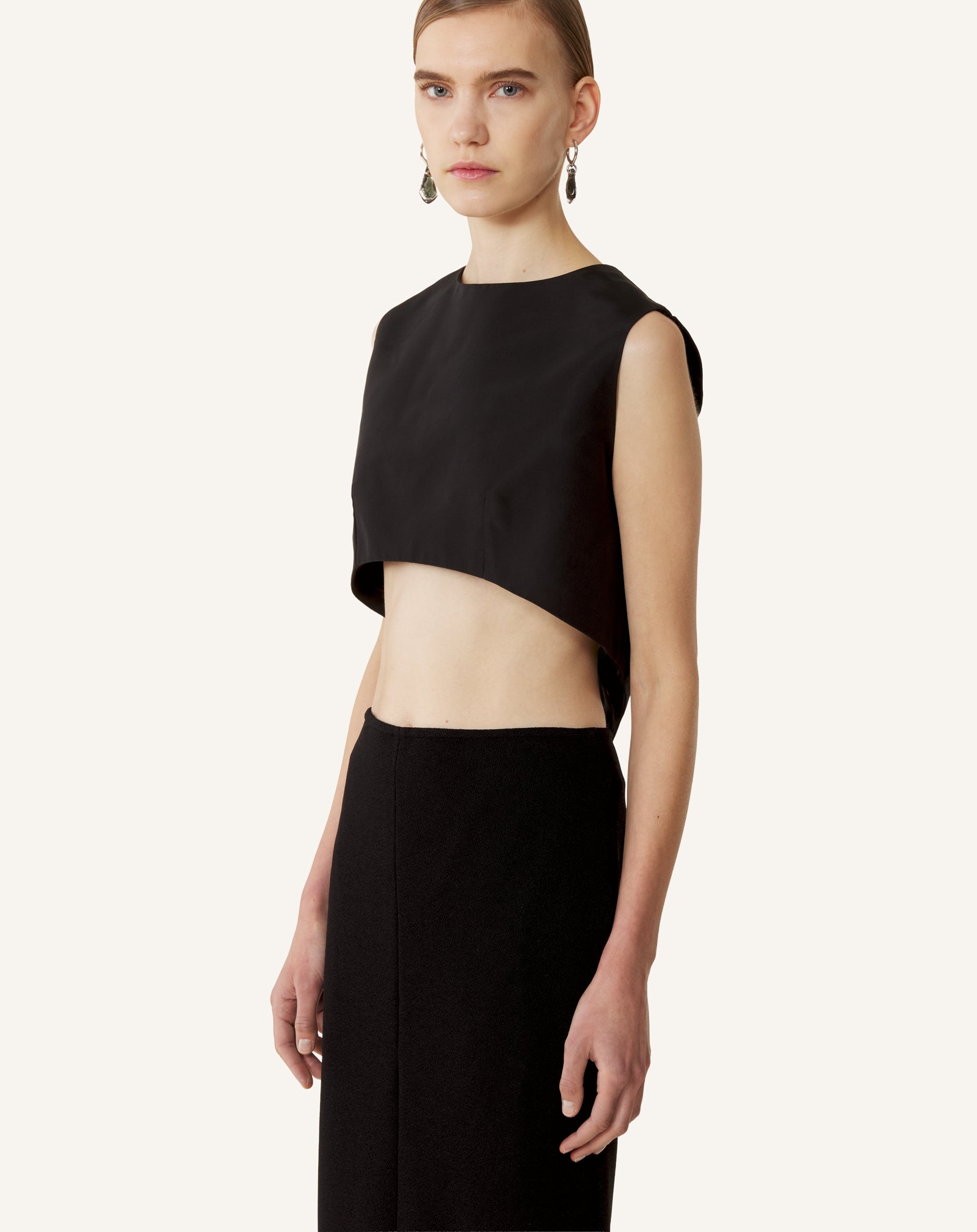 SILK FAILLE CROPPED TOP - Image 4