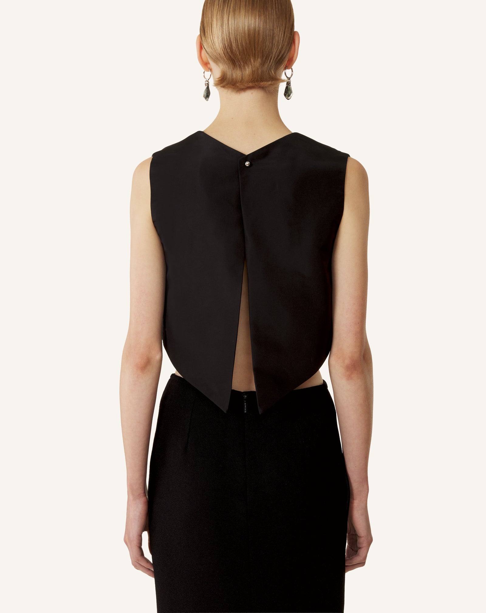SILK FAILLE CROPPED TOP - Image 2