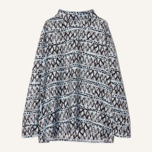 HIGH-NECK PRINTED SILK TOP
