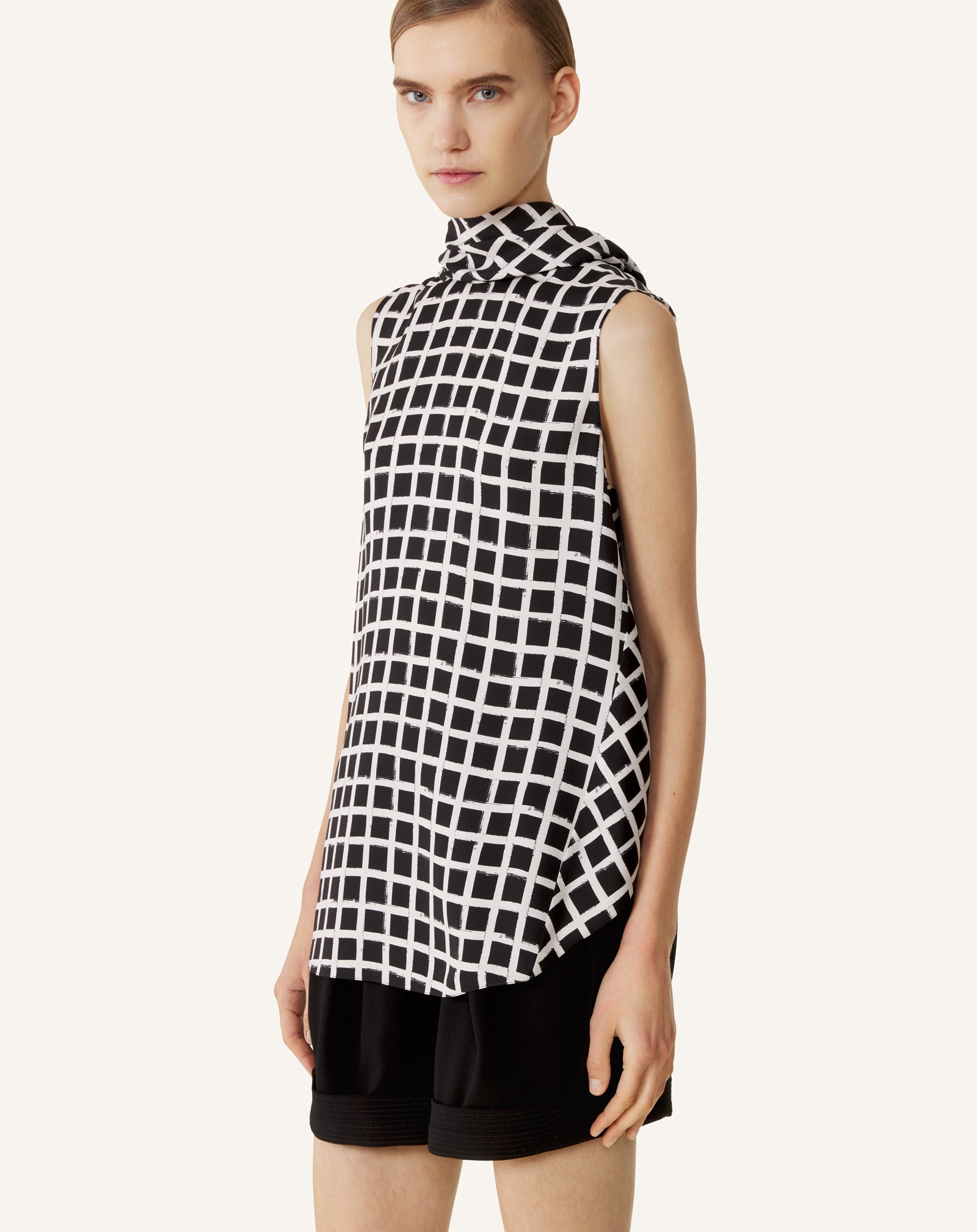 PRINTED SILK SLEEVELESS TOP - Image 4