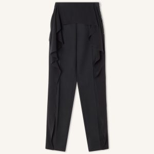 FRILLED WOOL PANTS