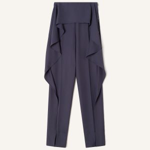 FRILLED TWILL PANTS