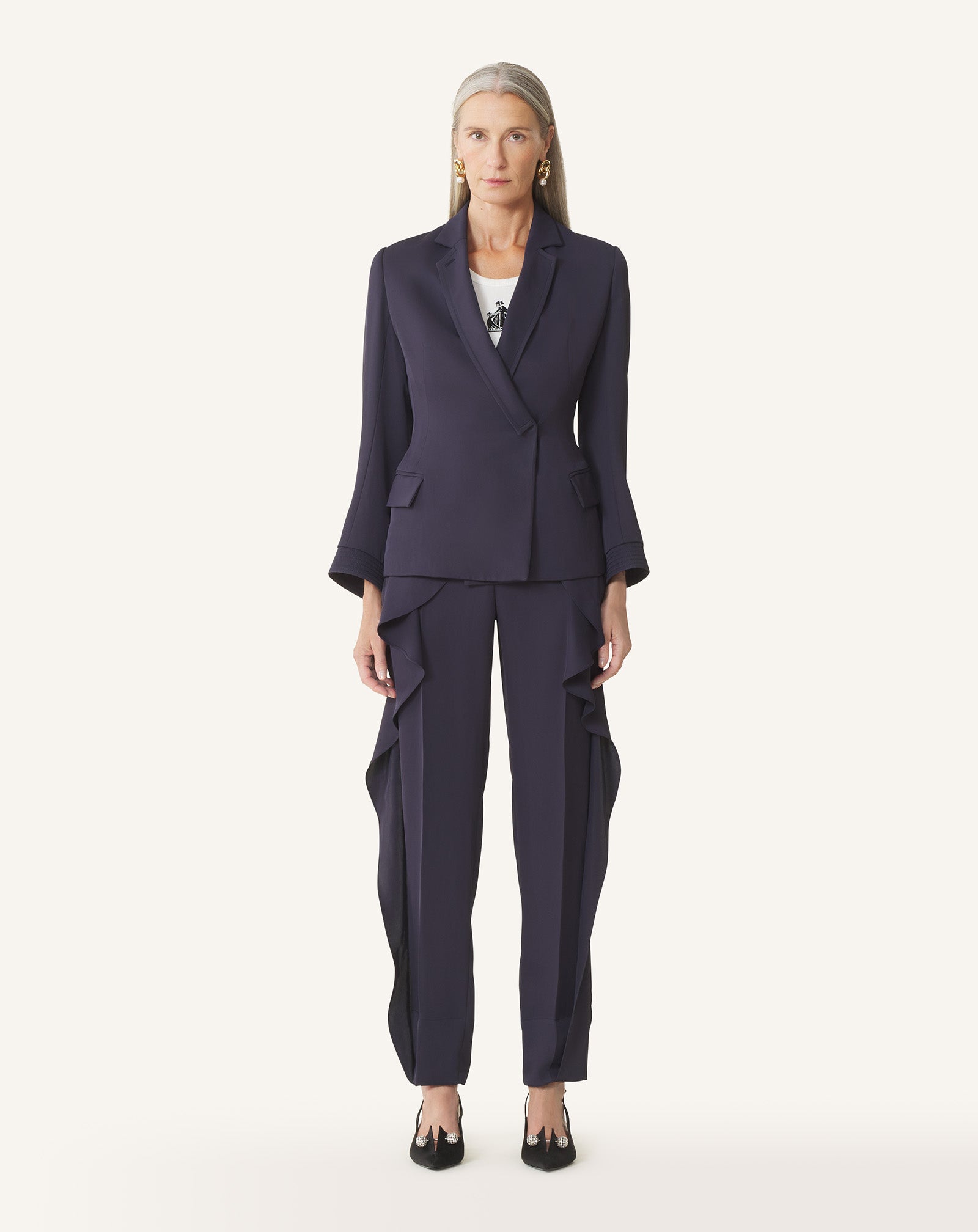 FRILLED TWILL PANTS - Image 2