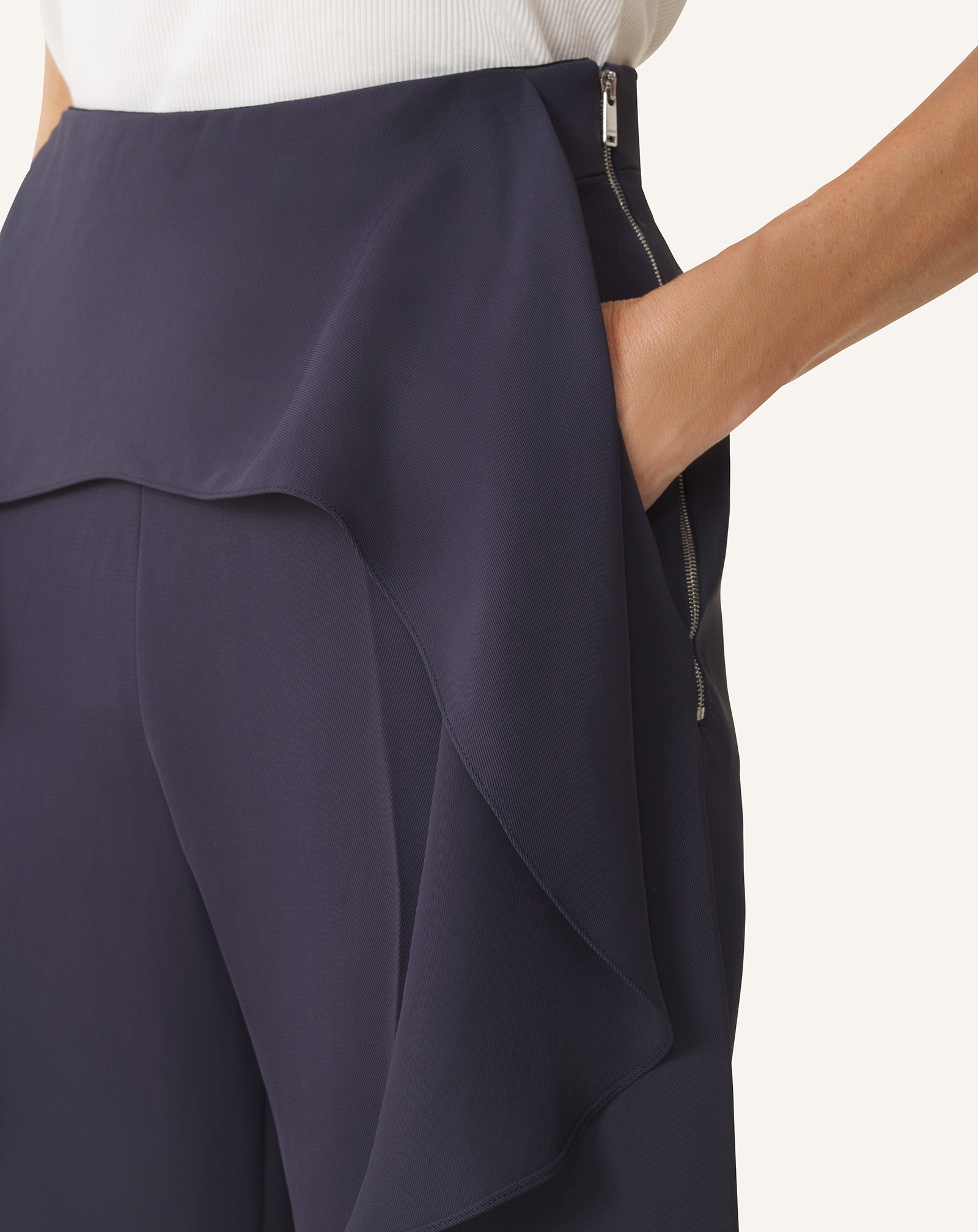 FRILLED TWILL PANTS - Image 5