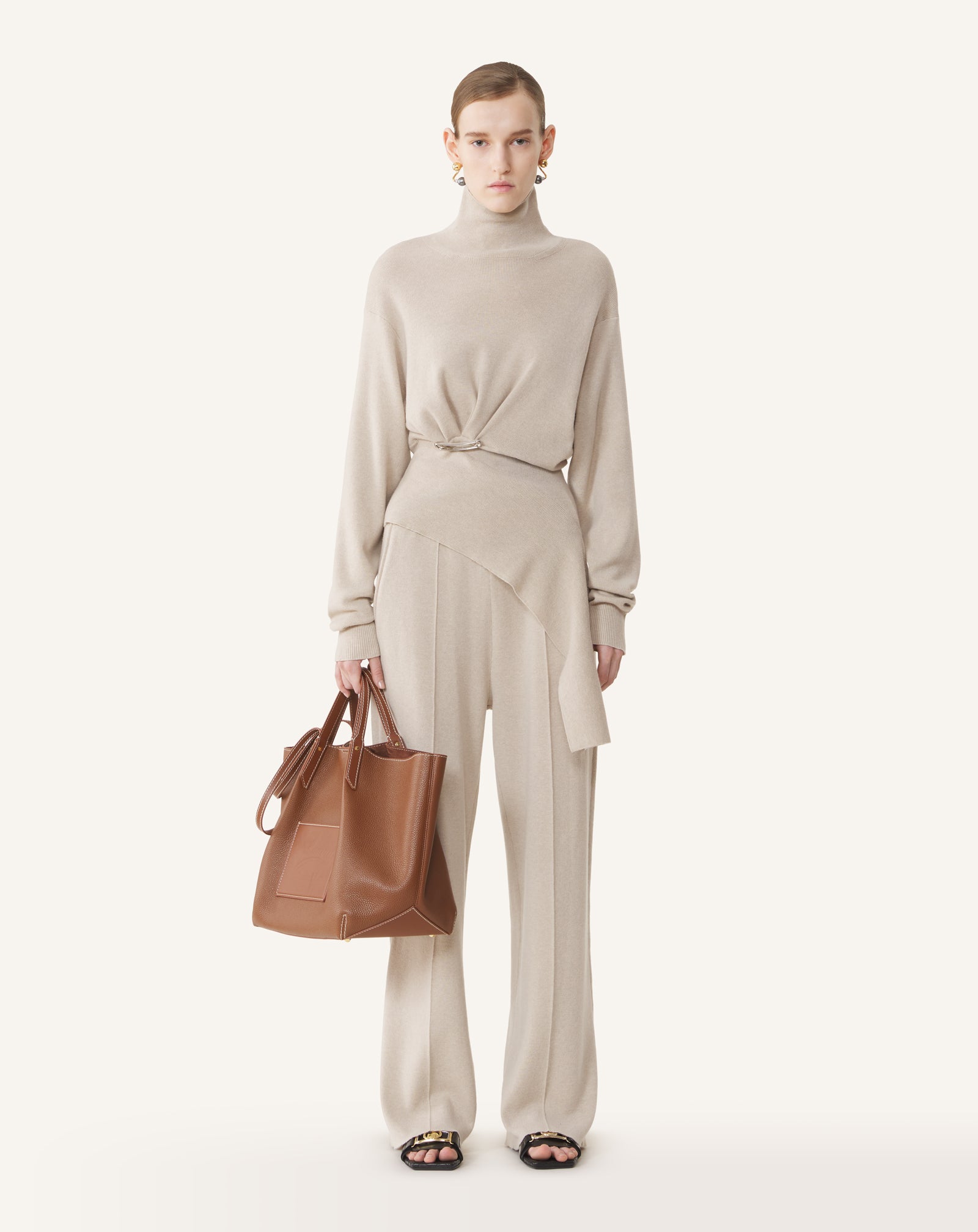 STRAIGHT-LEG PANTS IN WOOL AND CASHMERE - Image 2