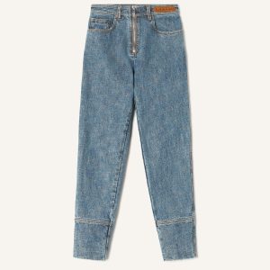 ZIPPED DENIM PANTS