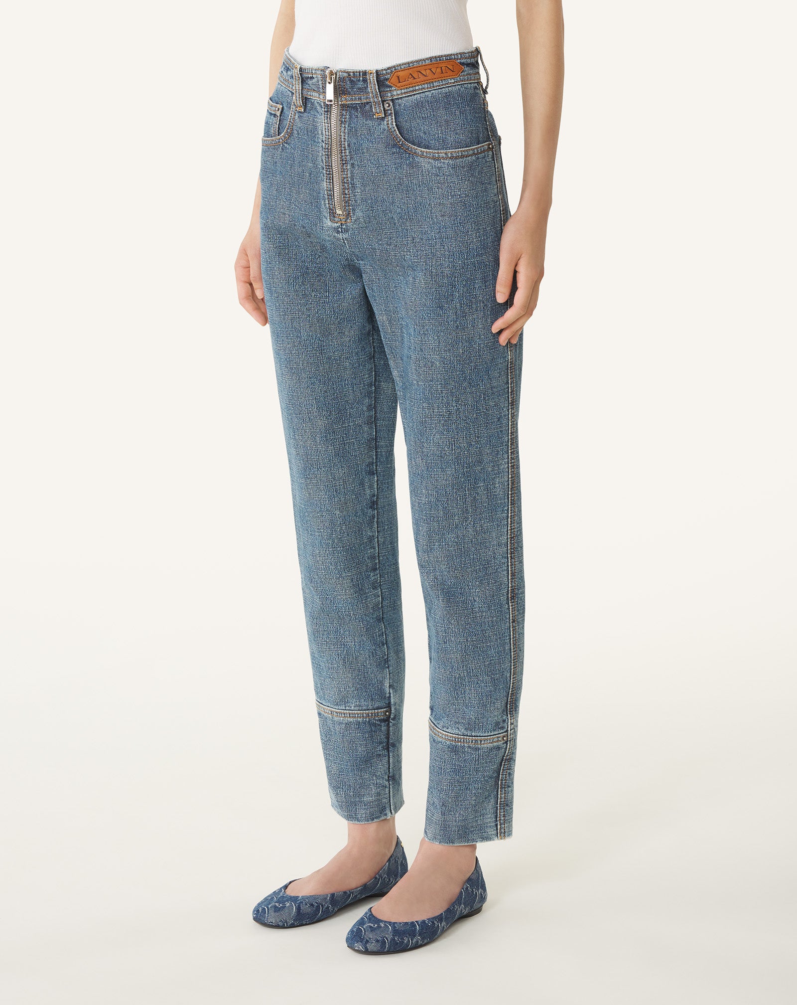 ZIPPED DENIM PANTS - Image 3