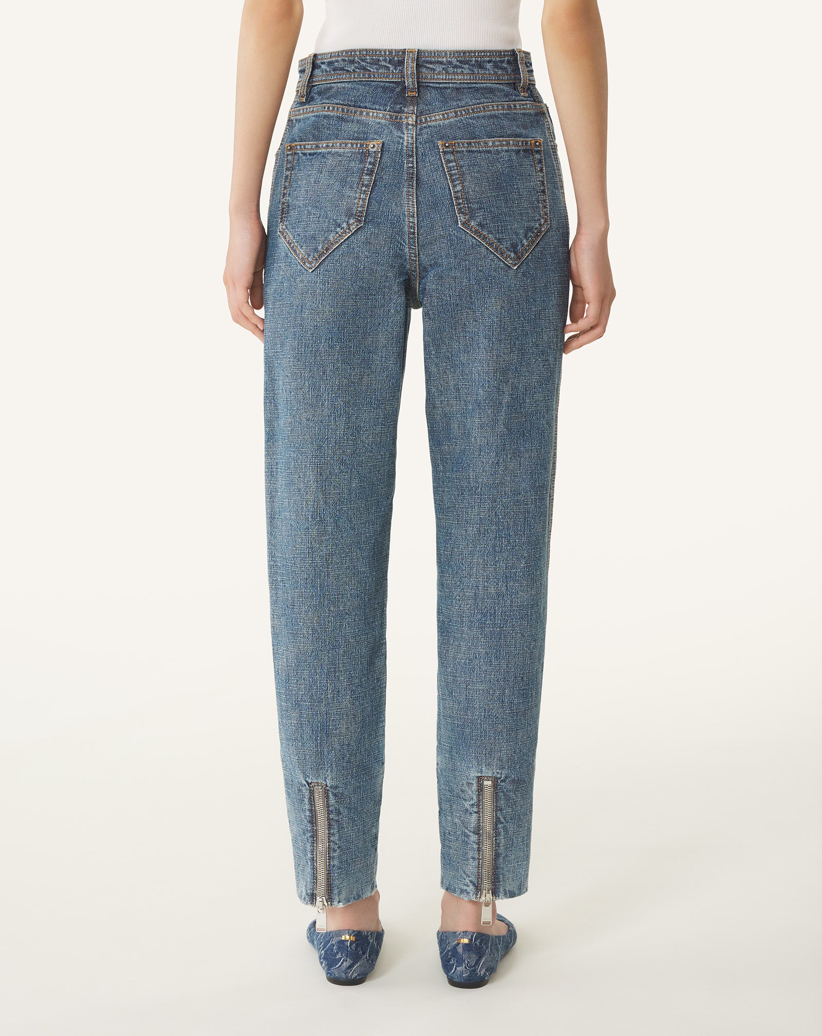 ZIPPED DENIM PANTS - Image 4