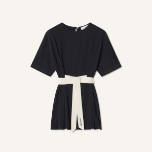 BELTED T-SHIRT IN COTTON AND SILK