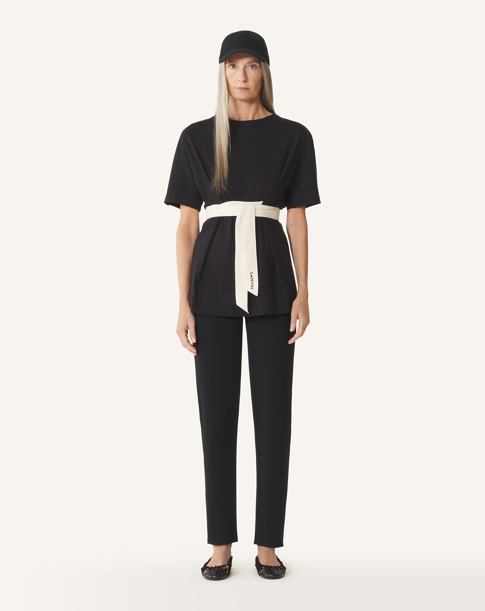 BELTED T-SHIRT IN COTTON AND SILK - Image 2