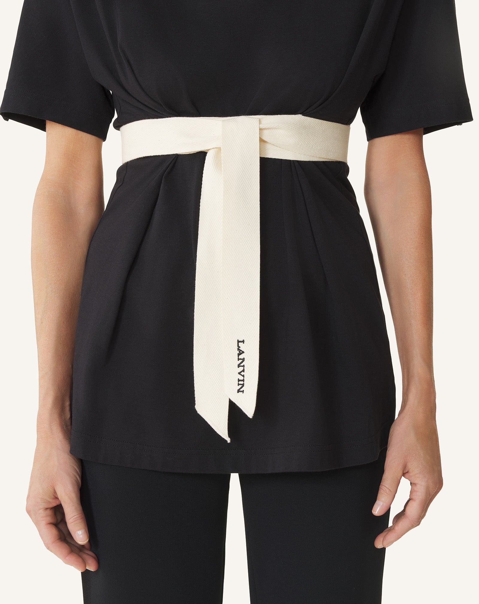 BELTED T-SHIRT IN COTTON AND SILK - Image 5