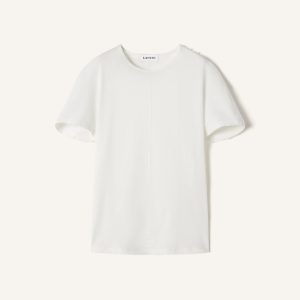 CAPE-EFFECT T-SHIRT IN COTTON AND SILK