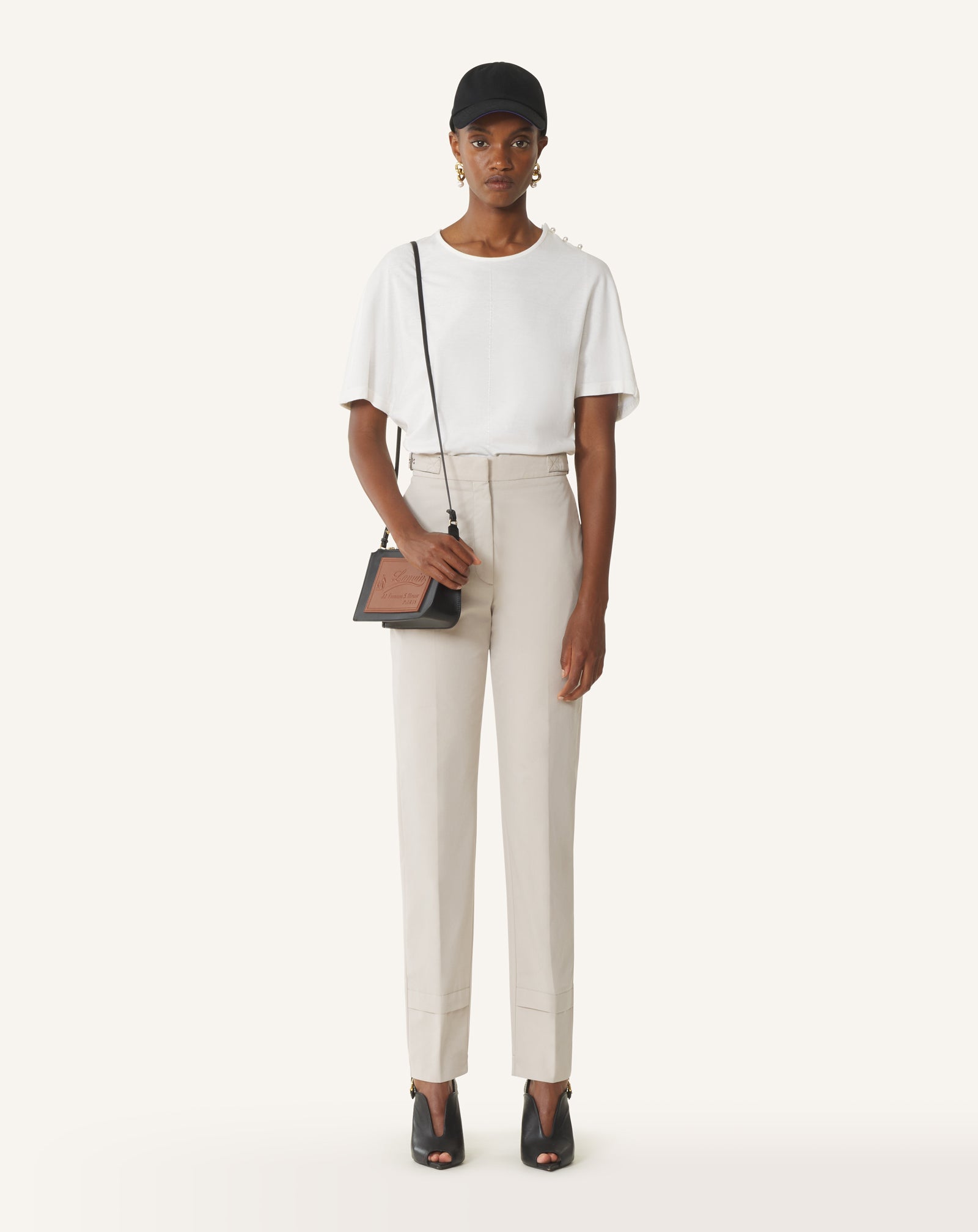 CAPE-EFFECT T-SHIRT IN COTTON AND SILK - Image 2