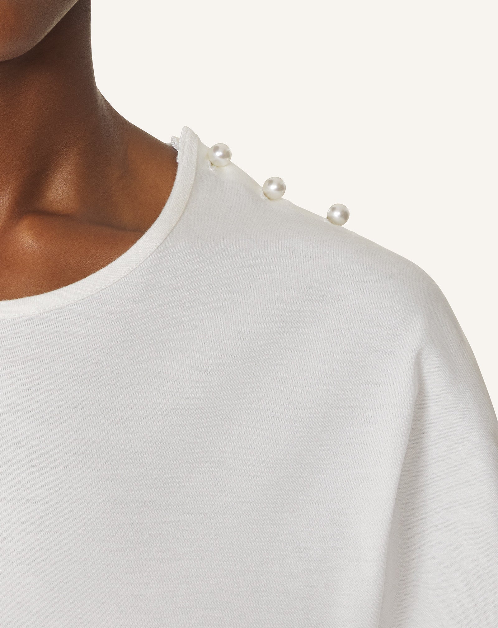 CAPE-EFFECT T-SHIRT IN COTTON AND SILK - Image 5