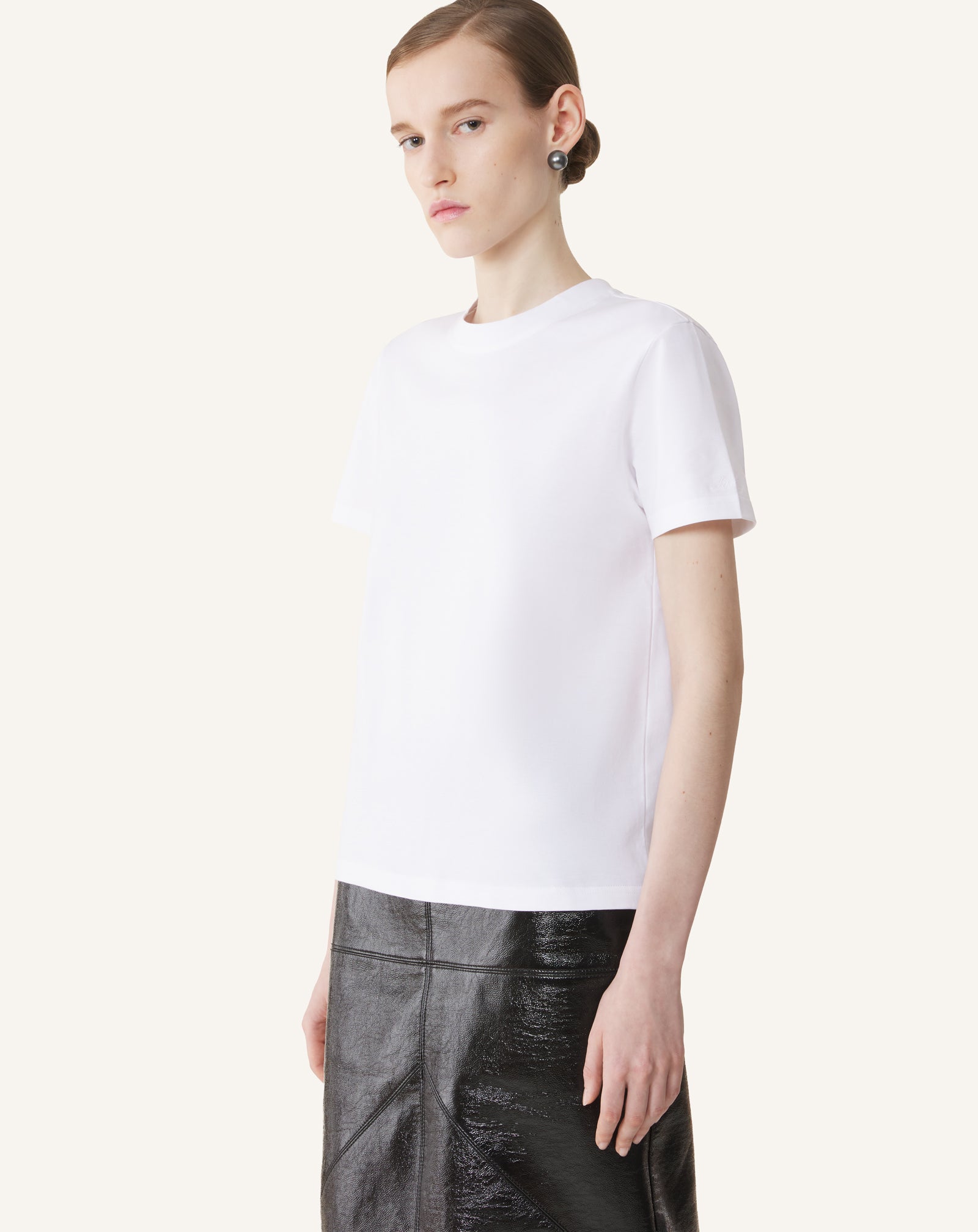 COTTON T-SHIRT WITH RIBBON DETAIL - Image 3