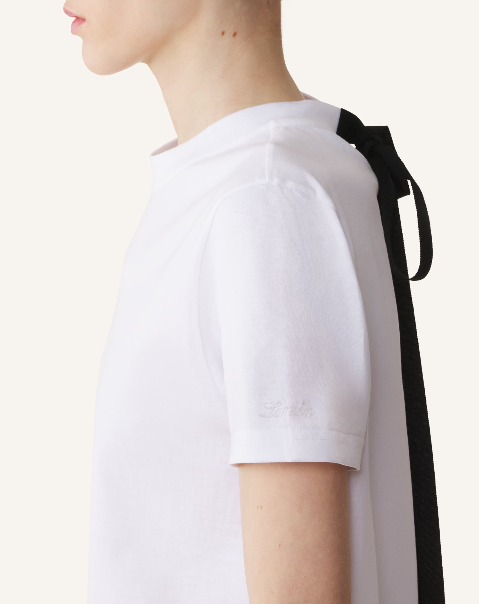 COTTON T-SHIRT WITH RIBBON DETAIL - Image 5