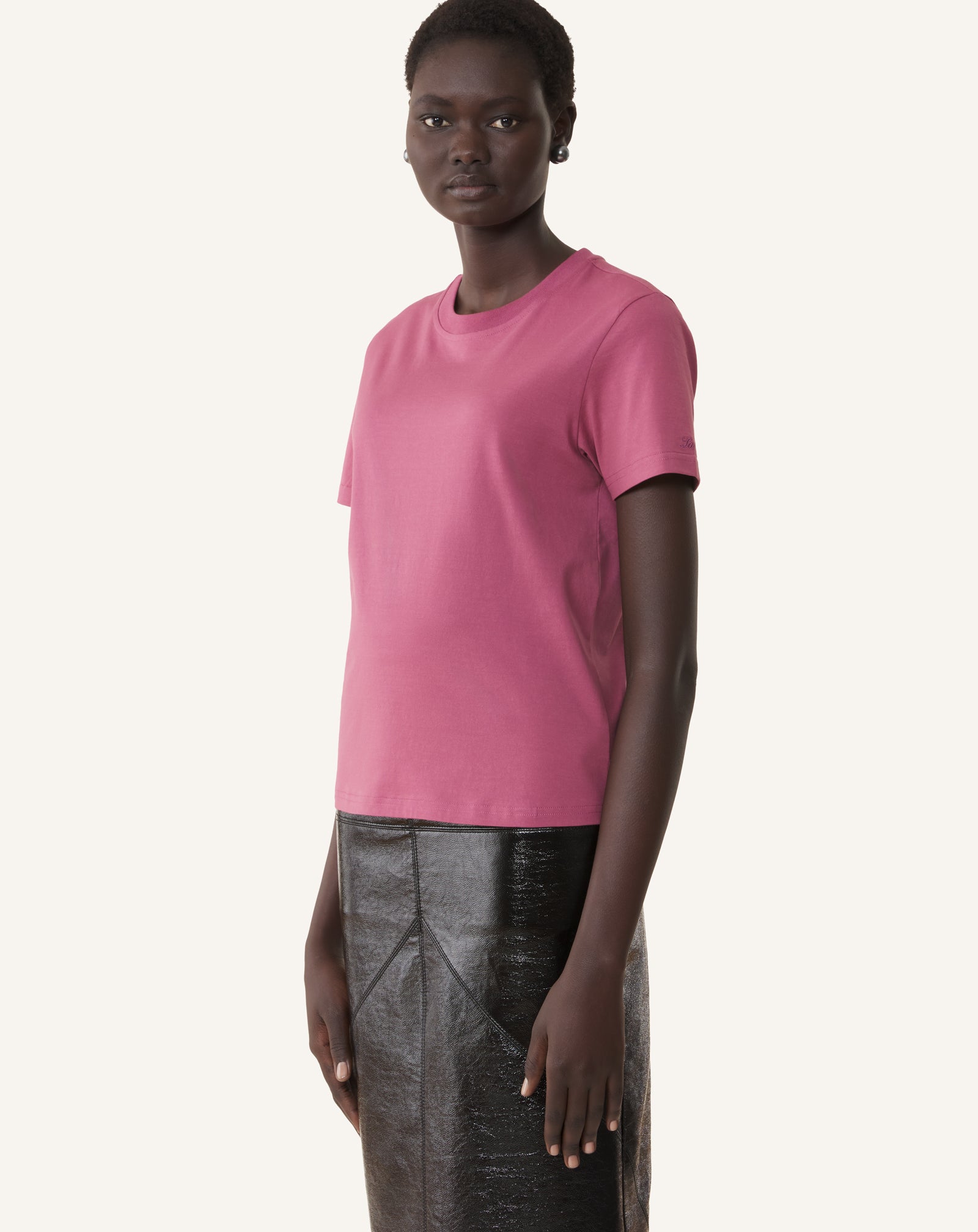 COTTON T-SHIRT WITH RIBBON DETAIL - Image 3