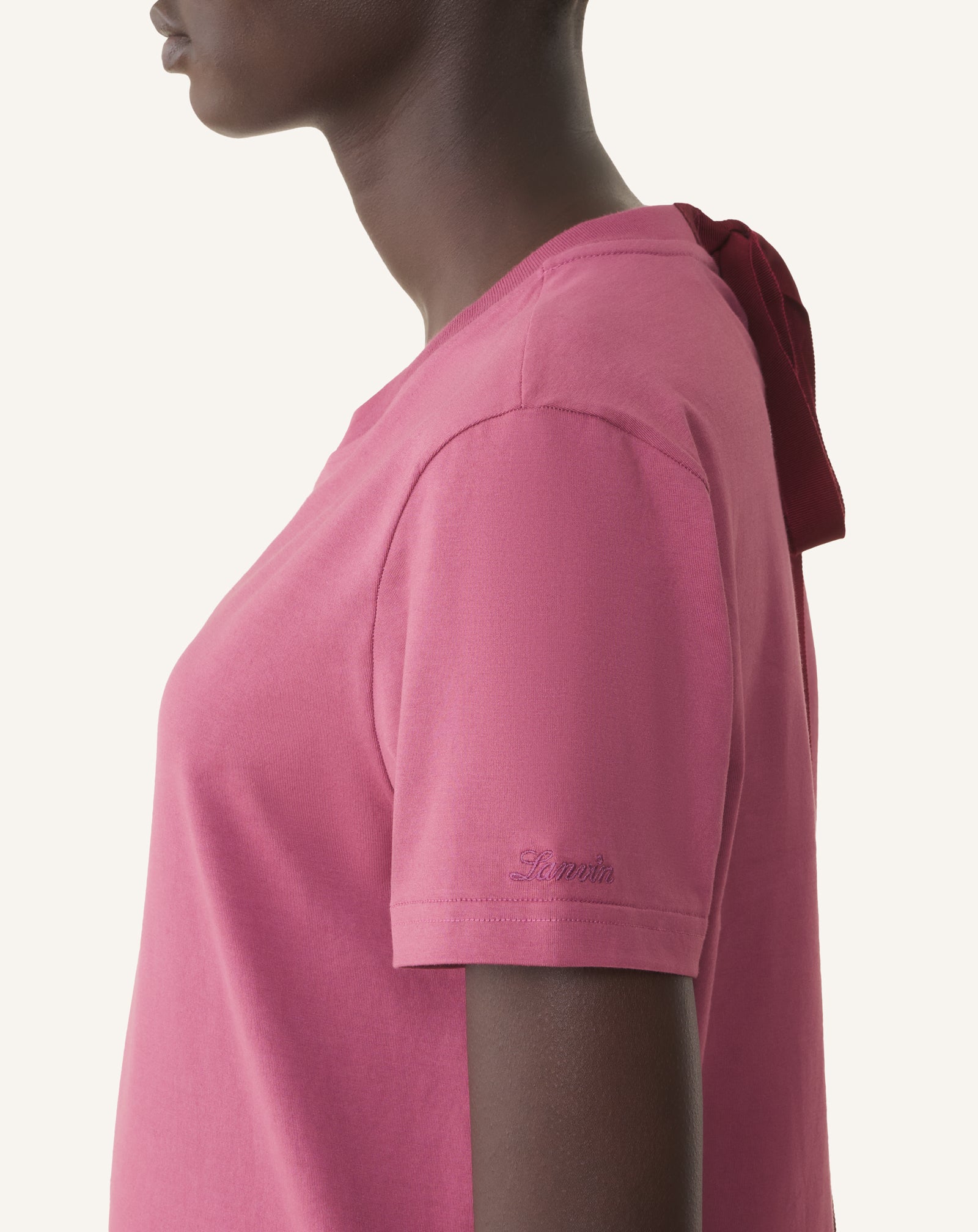 COTTON T-SHIRT WITH RIBBON DETAIL - Image 5