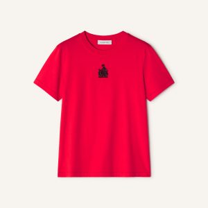 MOTHER AND CHILD EMBROIDERED COTTON JERSEY T-SHIRT