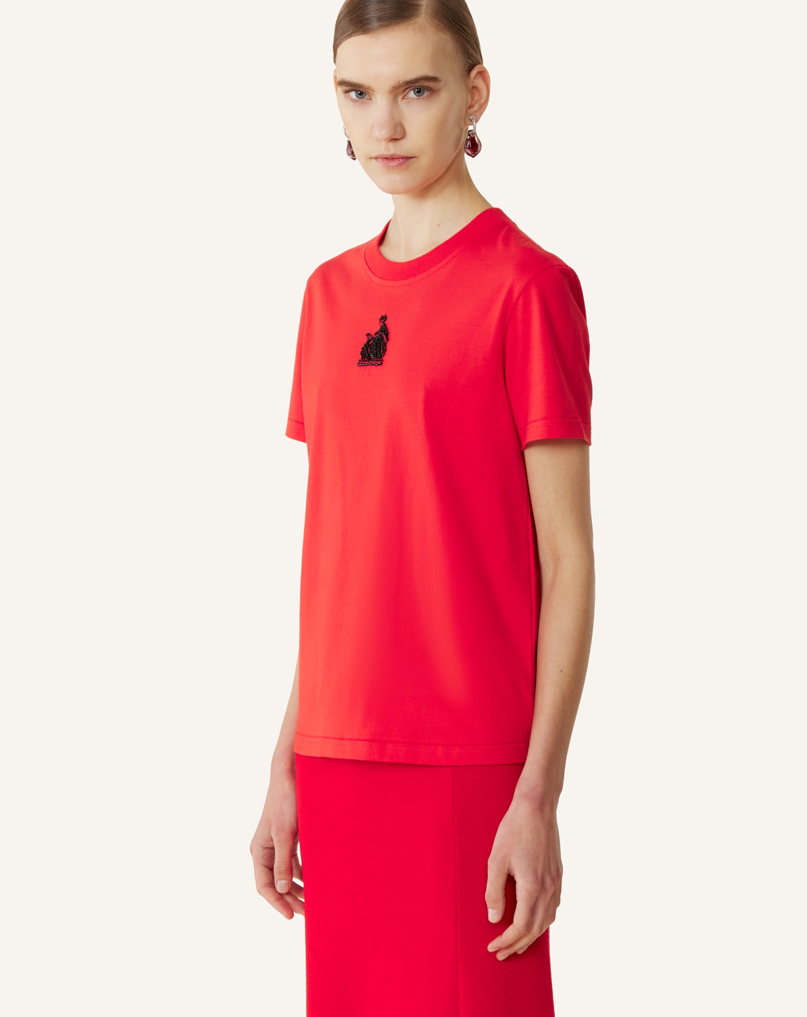 MOTHER AND CHILD EMBROIDERED COTTON JERSEY T-SHIRT - Image 3