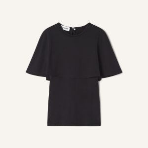 CAPE T-SHIRT IN COTTON AND SILK