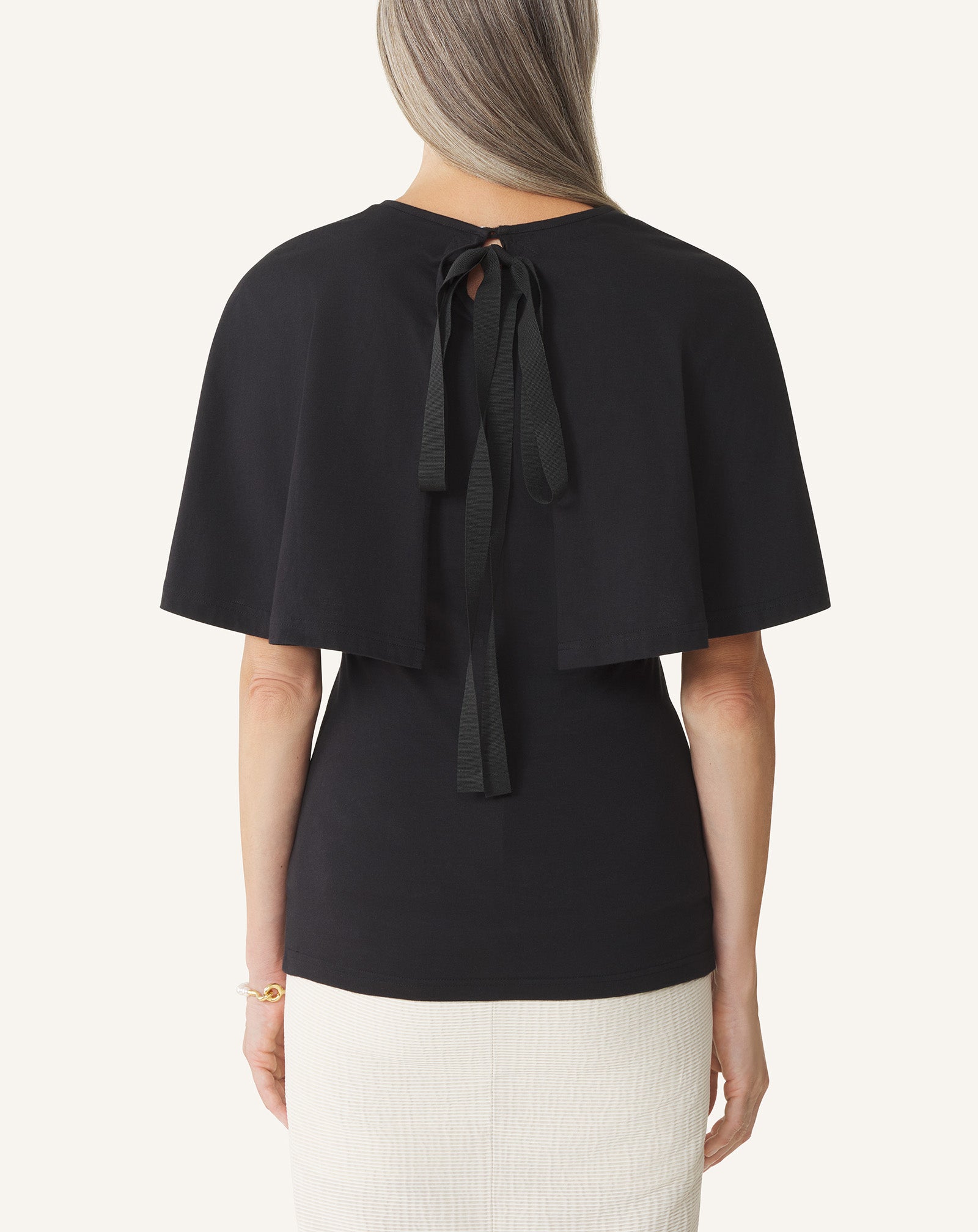 CAPE T-SHIRT IN COTTON AND SILK - Image 4