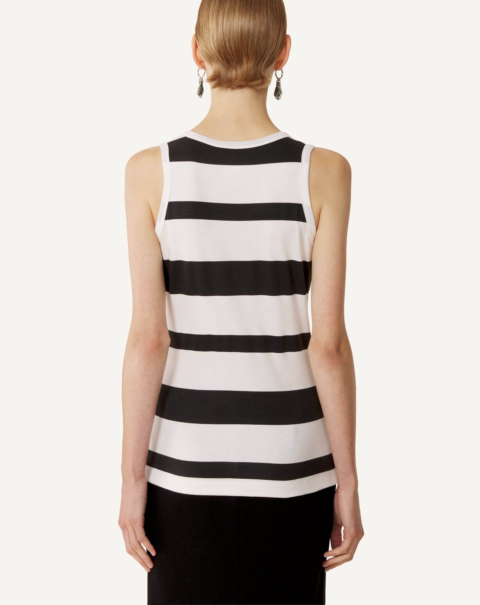 COTTON JERSEY MOTHER AND CHILD EMBROIDERED RIBBED TANK TOP - Image 4