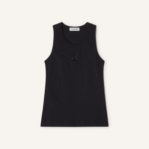 MOTHER AND CHILD EMBROIDERED COTTON JERSEY TANK TOP