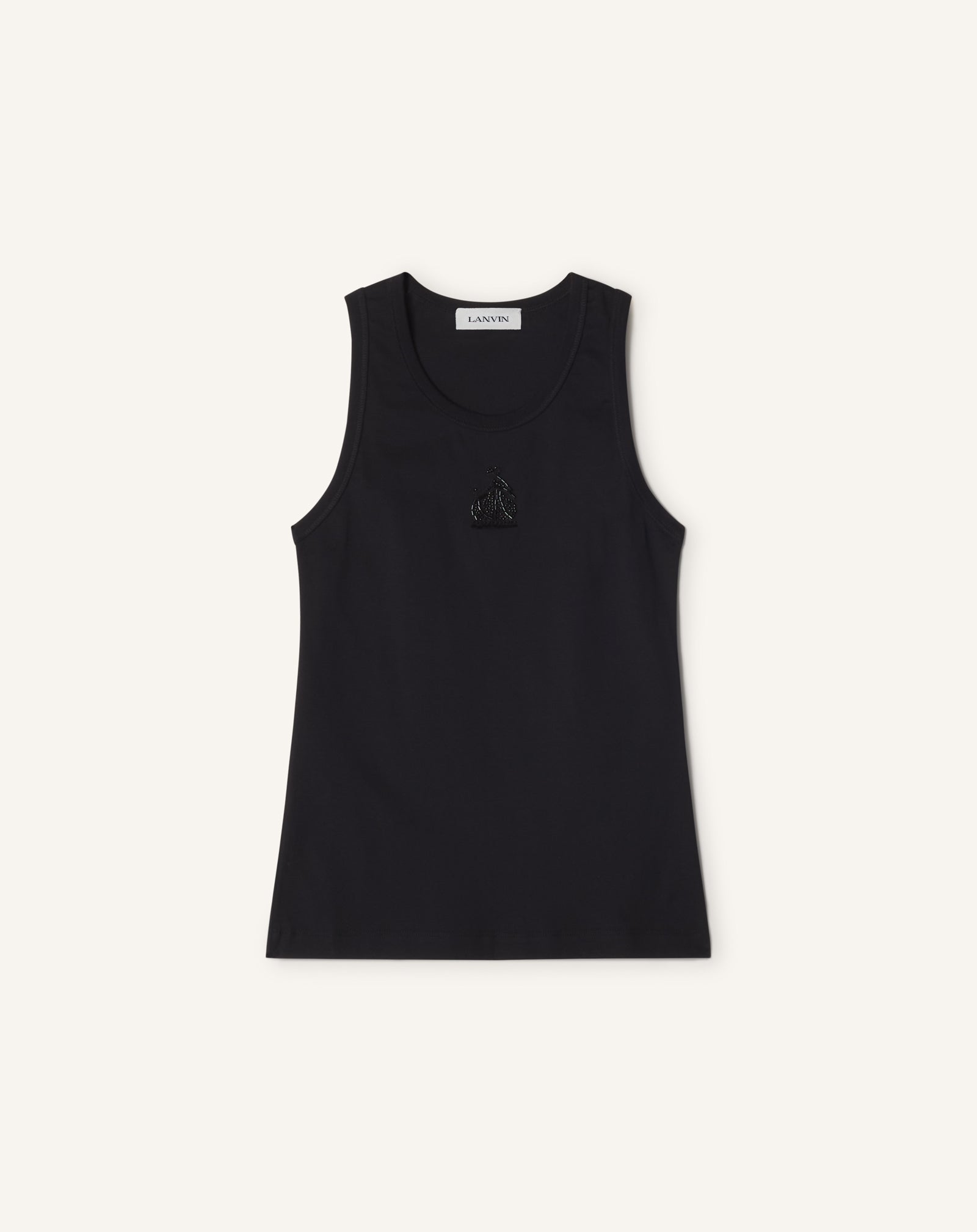 MOTHER AND CHILD EMBROIDERED COTTON JERSEY TANK TOP