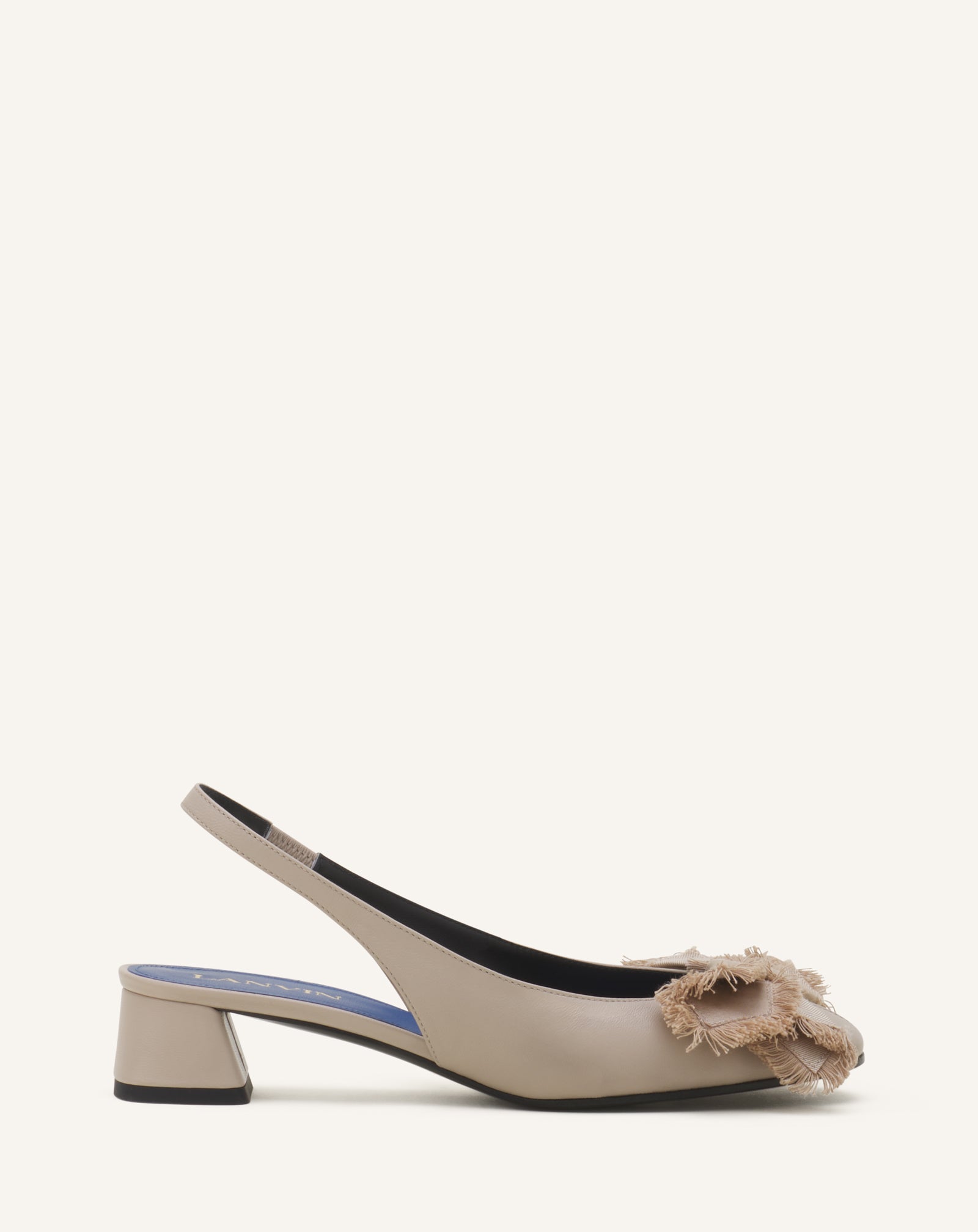 HEELED SLINGBACK BALLERINA IN LEATHER
