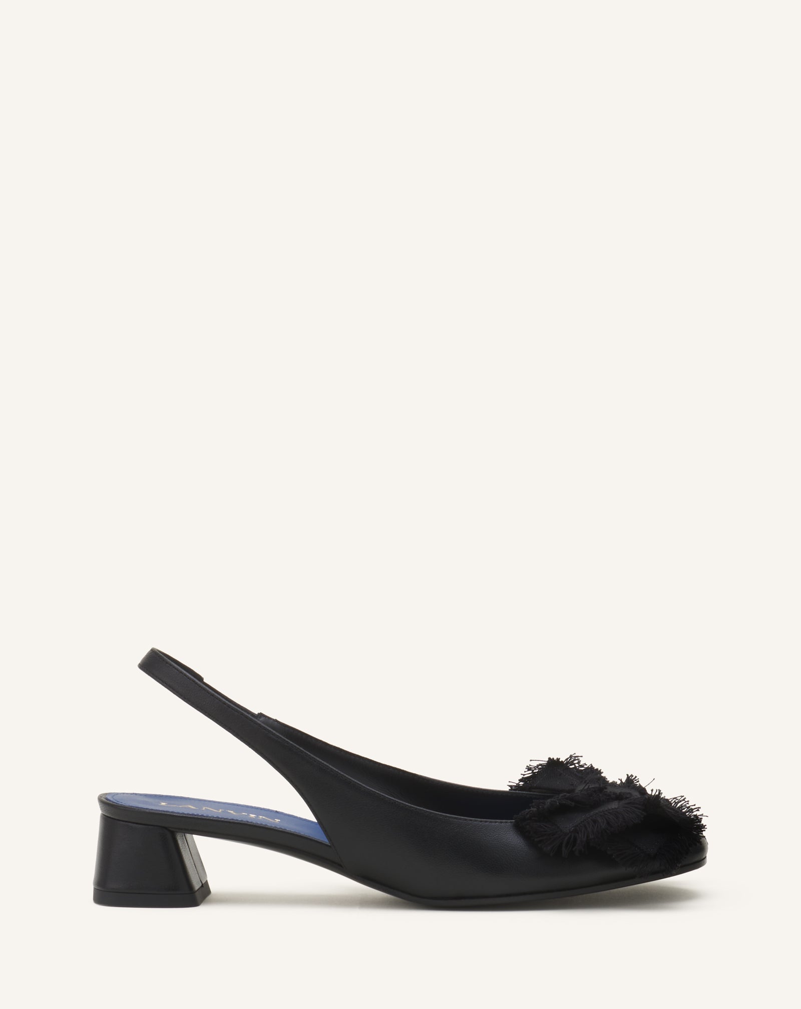 HEELED SLINGBACK BALLERINA IN LEATHER
