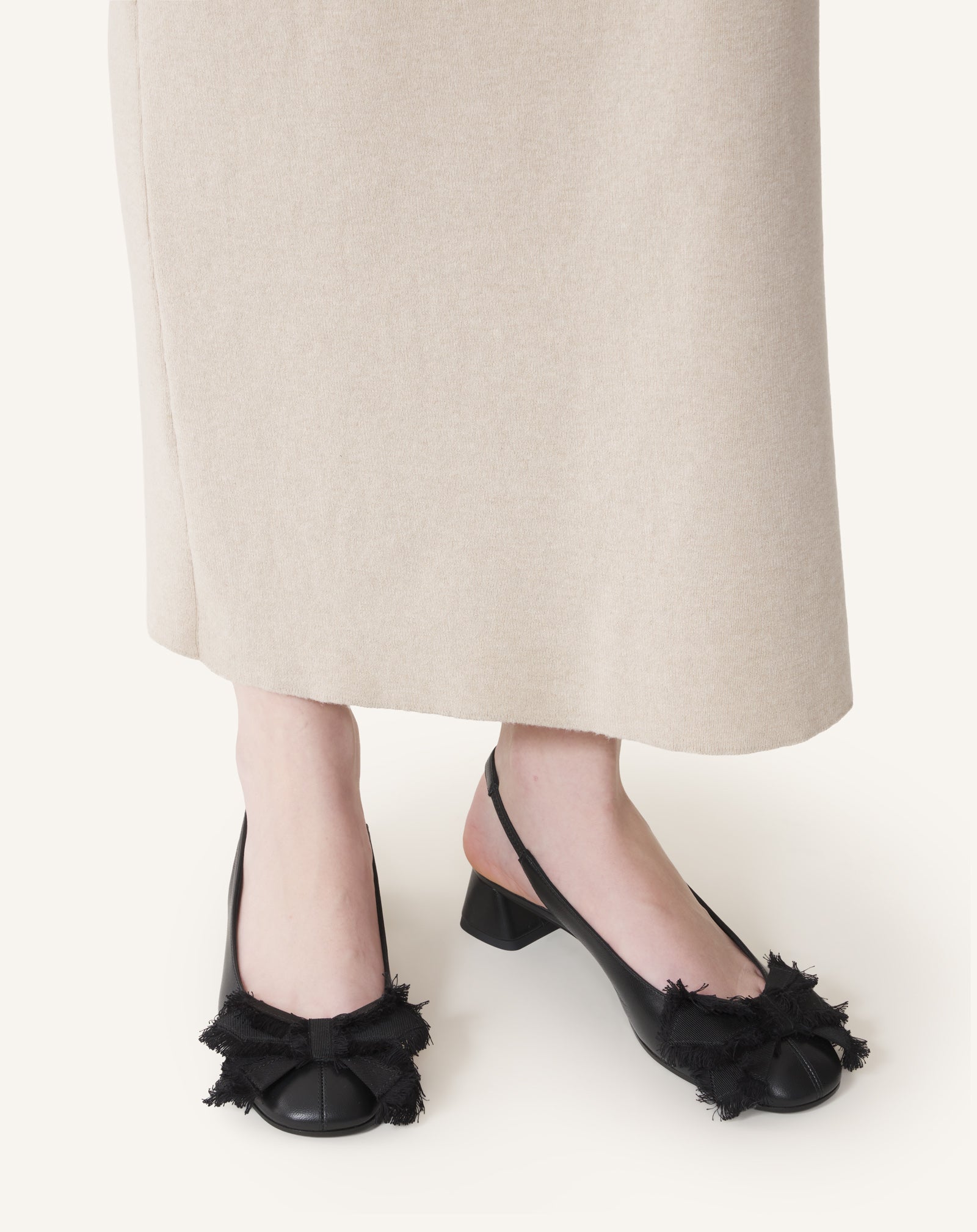HEELED SLINGBACK BALLERINA IN LEATHER - Image 6